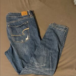 American Eagle Outfitters Dark Blue Straight Leg Jeans